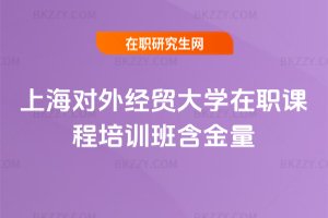 上海對外經(jīng)貿(mào)大學在職課程培訓班含金量