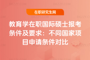 教育學(xué)在職國(guó)際碩士報(bào)考條件及要求2026版：不同國(guó)家項(xiàng)目申請(qǐng)條件對(duì)比
